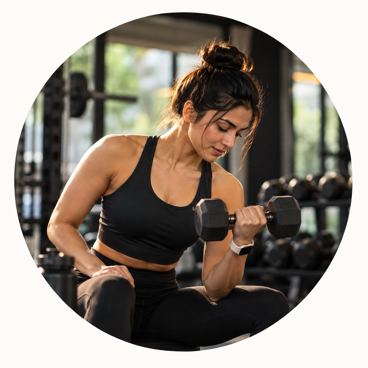 An athlete mid-workout